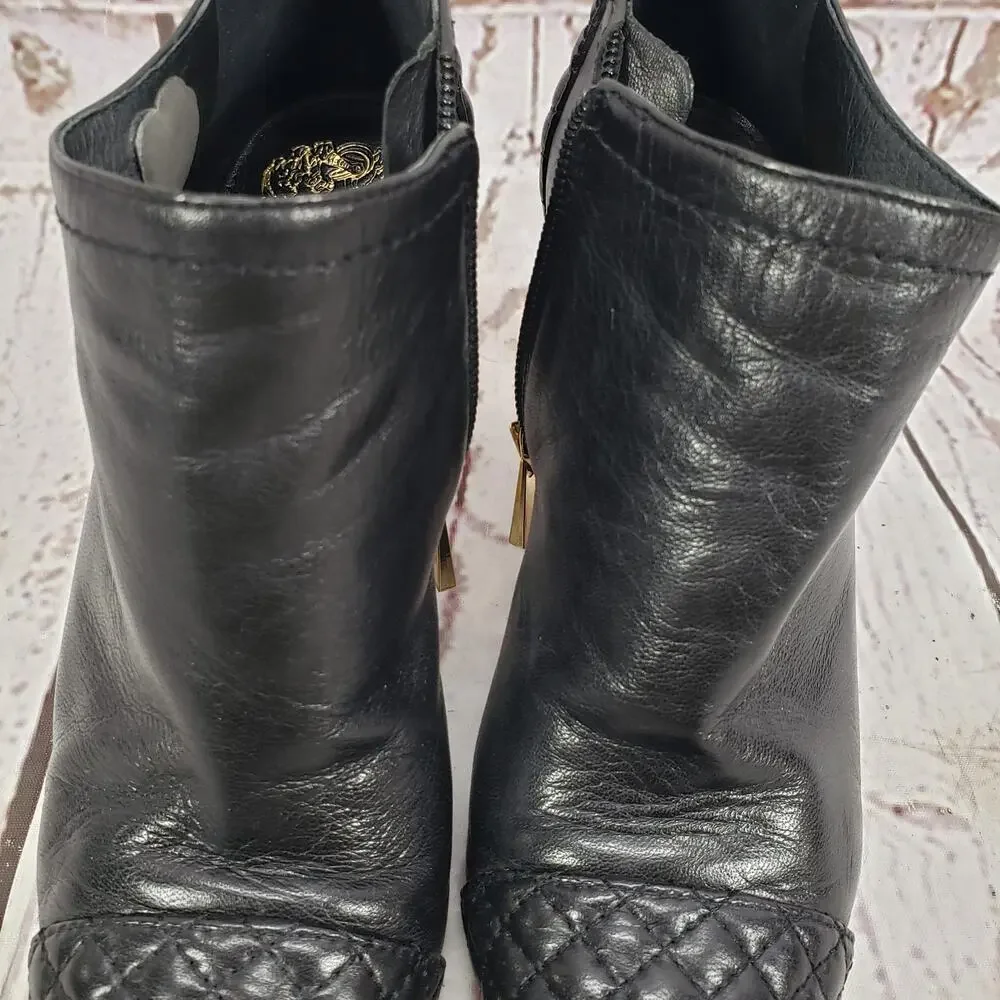 Vince Camuto Valentina Women's Black Leather Ankle Boots Size 6M